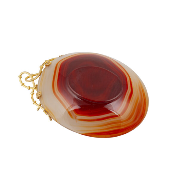 Lot 0121 <br/>A Russian gold-mounted and agate kovsh <br/>Estimate: 4000-6000€ - Image 4