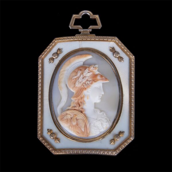 Lot 0131 <br/>A very rare Fabergé medallion with a Minerva cameo on a stand in the shape of an easel <br/>Estimate: 35000-45000€ - Image 3