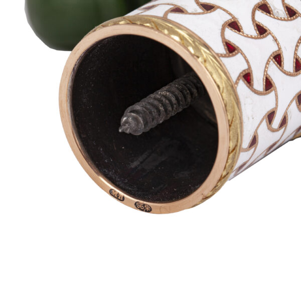 Lot 0134 <br/>A very Rare Faberge gold, nephrite and enamel walking cane handle  in the shape of an elephant’s head <br/>Estimate: 10000-12000€ - Image 5