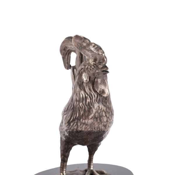 Lot 0151 <br/>A Russian cast silver and kalgan jasper rooster <br/>Estimate: 5000-7000€ - Image 3