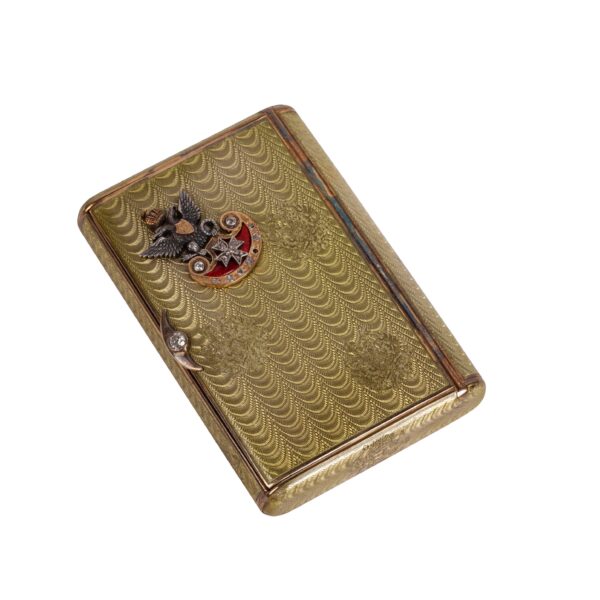 Lot 0163 <br/>A Russian presentation silver-gilt and guilloche enamel cigarette case by Faberge <br/>Estimate: 12000-15000€