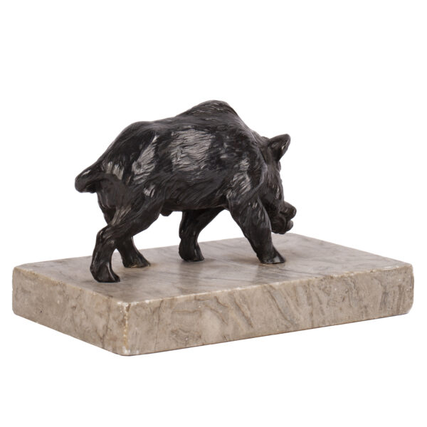 Lot 0017 <br/>A miniature bronze sculpture depicting a wild boar <br/>Estimate: 150-200€ - Image 2