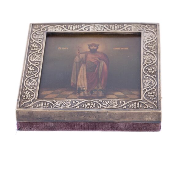 Lot 0221 <br/>A Russian Art Nouveau-Style Icon of St. Tsar Konstantin <br/>Estimate: 3500-4500€ - Image 3