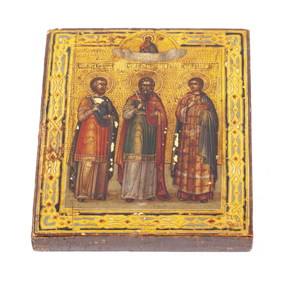 Lot 0227 <br/>A Russian icon depicting the Holy Martyrs Simon Gurias and Aviv <br/>Estimate: 300-400€ - Image 3