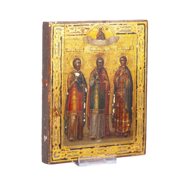 Lot 0227 <br/>A Russian icon depicting the Holy Martyrs Simon Gurias and Aviv <br/>Estimate: 300-400€ - Image 4