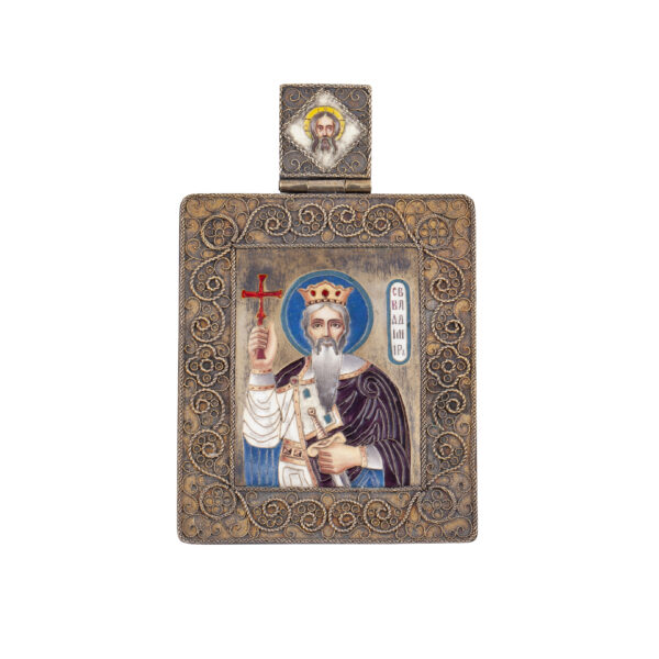 Lot 0229 <br/>A Russian silver-gilt and cloissone enamel travel icon of St. Vladimir <br/>Estimate: 7000-9000€