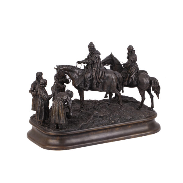 Lot 0022 <br/>A very rare Russian bronze composition "Tsar Ioann the Terrible and his Falconers" <br/>Estimate: 80000-120000€