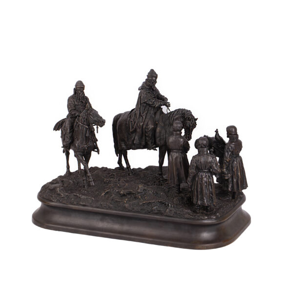 Lot 0022 <br/>A very rare Russian bronze composition "Tsar Ioann the Terrible and his Falconers" <br/>Estimate: 80000-120000€ - Image 6