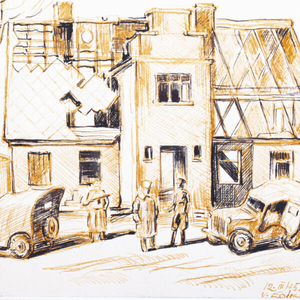 Lot 0275 <br/>Valerian Loik (1904-1986) “In Front of the Ruined House” <br/>Estimate: 250-300€ - Image 2