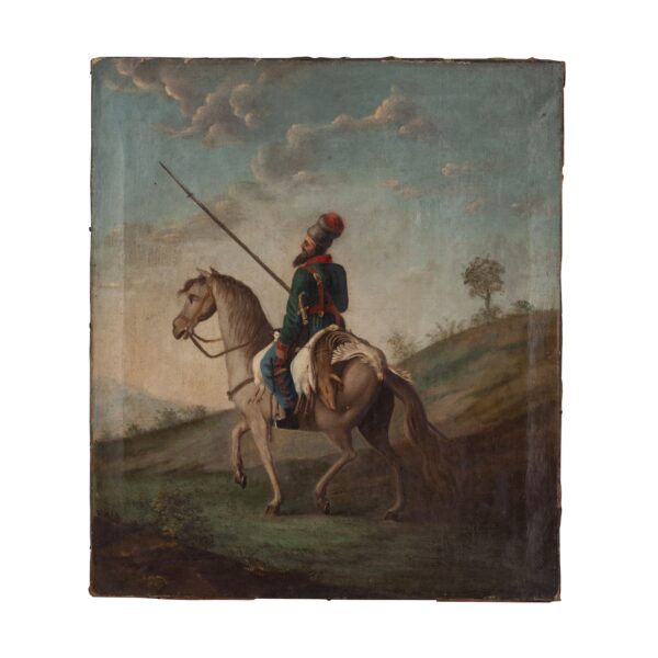 Lot 0287 <br/>"Ural Cossack on patrol". Attributed to A. Orlovskiy <br/>Estimate: 1000-1200€