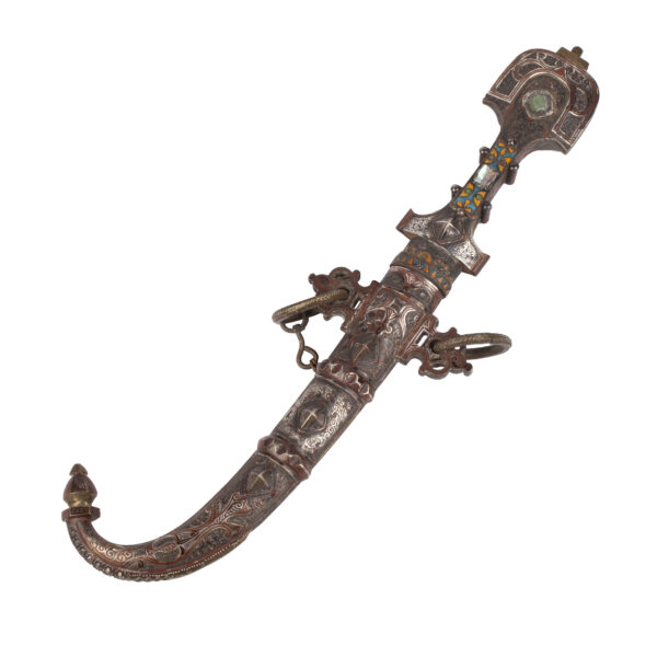 Lot 0323 <br/>A 20th-century Moroccan Jambiya, primarily a tourist dagger <br/>Estimate: 100-150€