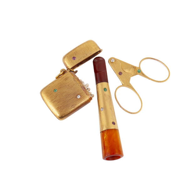 Lot 0042 <br/>A Russian gold and gem-stone smoking set "Samorodok" <br/>Estimate: 6000-8000€ - Image 3