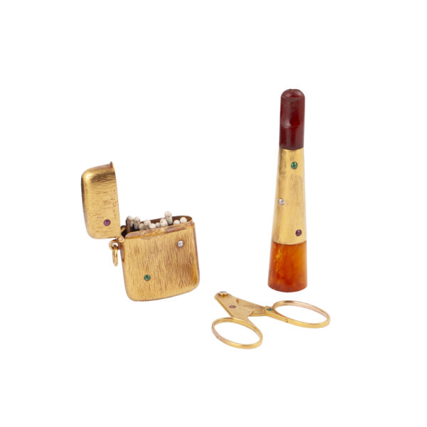 Lot 0042 <br/>A Russian gold and gem-stone smoking set "Samorodok" <br/>Estimate: 6000-8000€ - Image 4