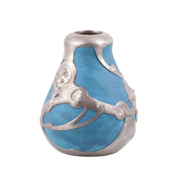 Lot 0079 <br/>A rare Russian art-nouveau style ceramics and silver vase <br/>Estimate: 30000-35000€