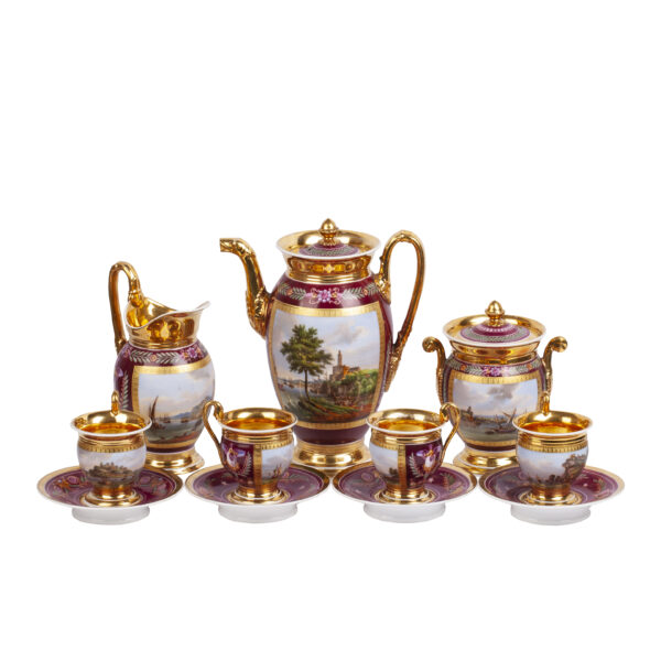 Lot 0087 <br/>An interesting Russian porcelain coffee set featuring views of Feodosia <br/>Estimate: 2500-3000€