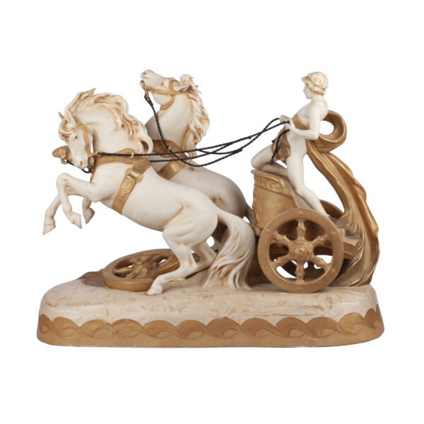 Lot 0094 <br/>A Royal Dux Bohemia porcelain figure group of a youth riding a chariot <br/>Estimate: 600-700€ - Image 6