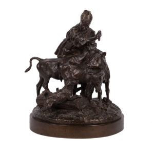 Lot 0011 <br/>Evgeny Lanceray. “Peasant Woman with Cattle and Dog” <br/>Estimate: 10000-12000€