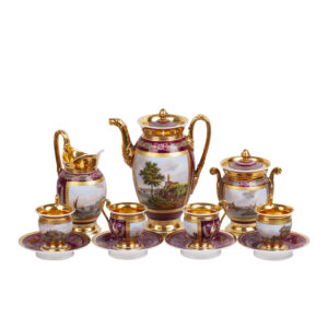 Lot 0166 <br/>Interesting Russian Porcelain Coffee Set Featuring Views of Feodosia <br/>Estimate: 2500-3000€