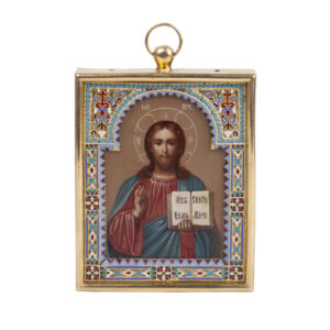 Lot 0177 <br/>Russian Icon of Christ Pantokrator <br/>Estimate: 6000-8000€