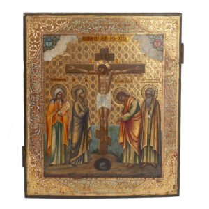 Lot 0183 <br/>Signed Russian Mstyora Icon “The Crucifixion of Our Lord Jesus Christ” <br/>Estimate: 12000-15000€