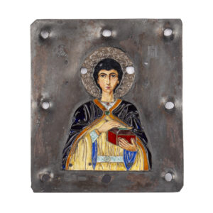 Lot 0185 <br/>Khlebnikov. Russian Icon of Saint Panteleimon in Neo-byzantine style <br/>Estimate: 800-1200€