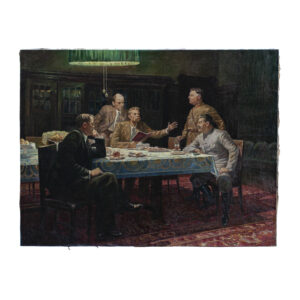 Lot 0199 <br/>A Huge Copy of the Painting by Anatoly Yarr-Kravchenko (1911–1983), "Gorky Reads the Fairy Tale "The Girl and Death" <br/>Estimate: 750-1000€