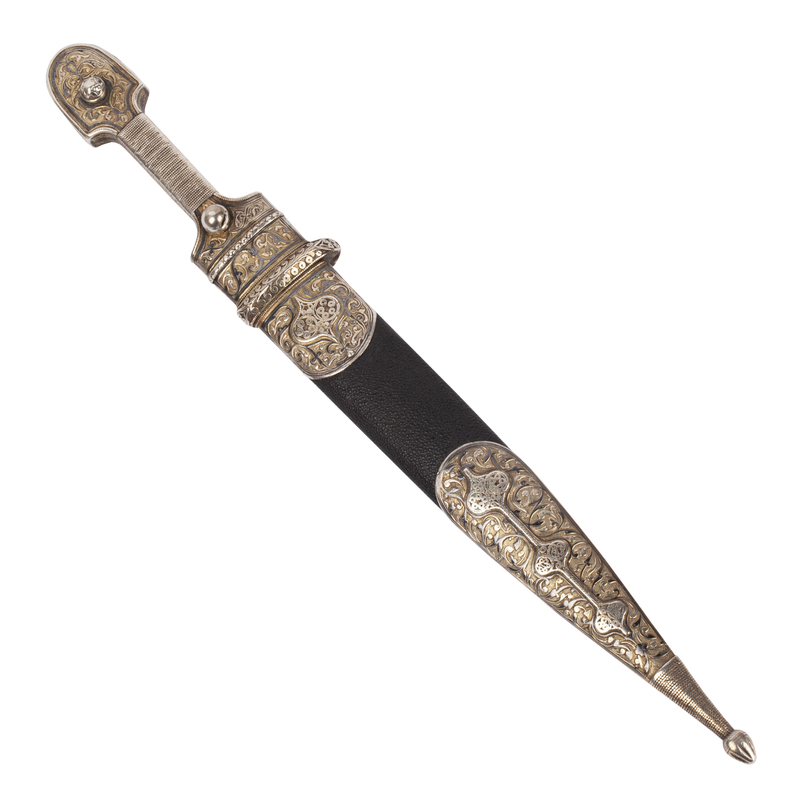 Lot 0228 <br/>Rare 19th Century Caucasian (Georgian) Kindjal – Russian Dagger <br/>Estimate: 3500-4000€