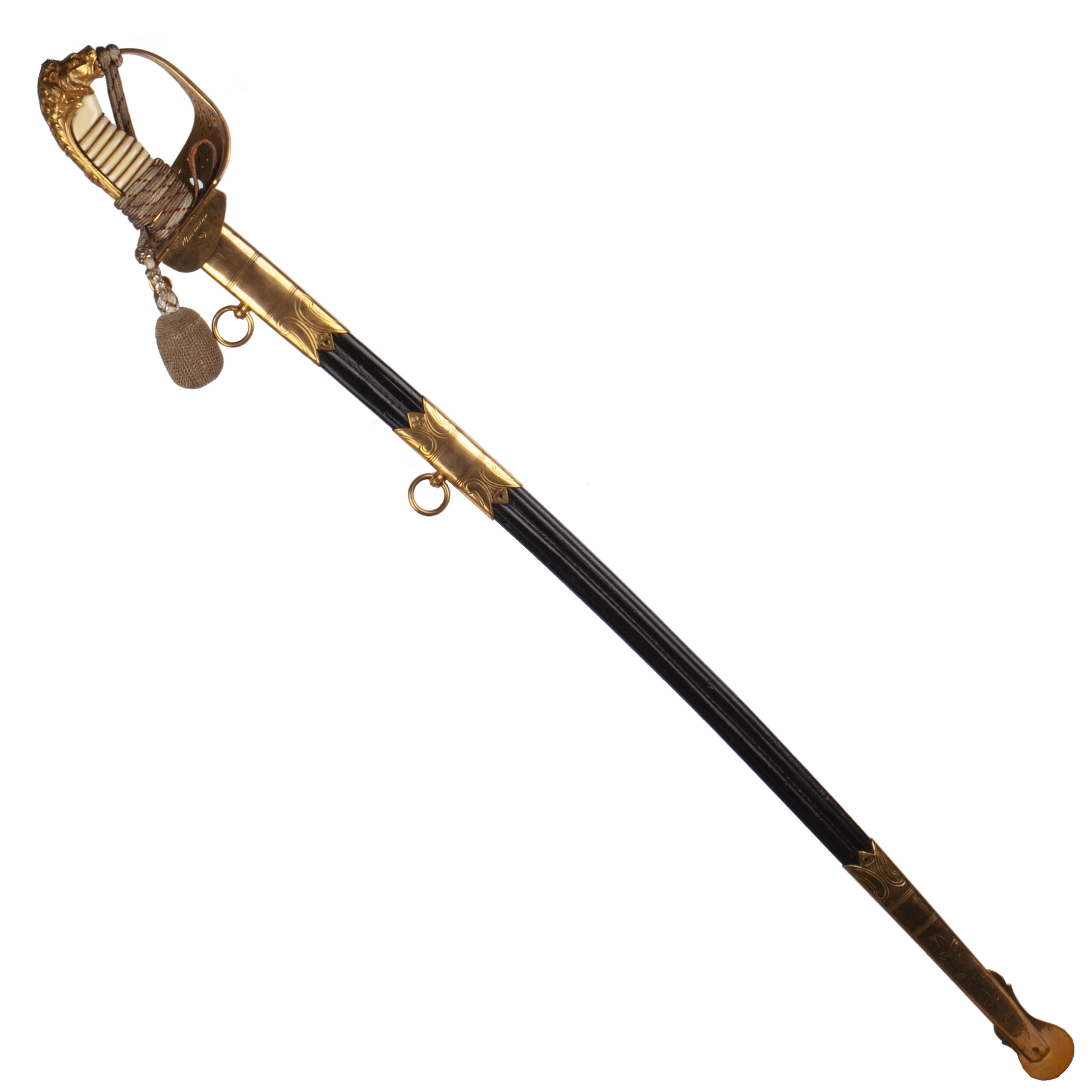 Lot 0236 <br/>Imperial German Naval Officer’s Sword with Damascus Blade <br/>Estimate: 10000-12000€ - Image 2