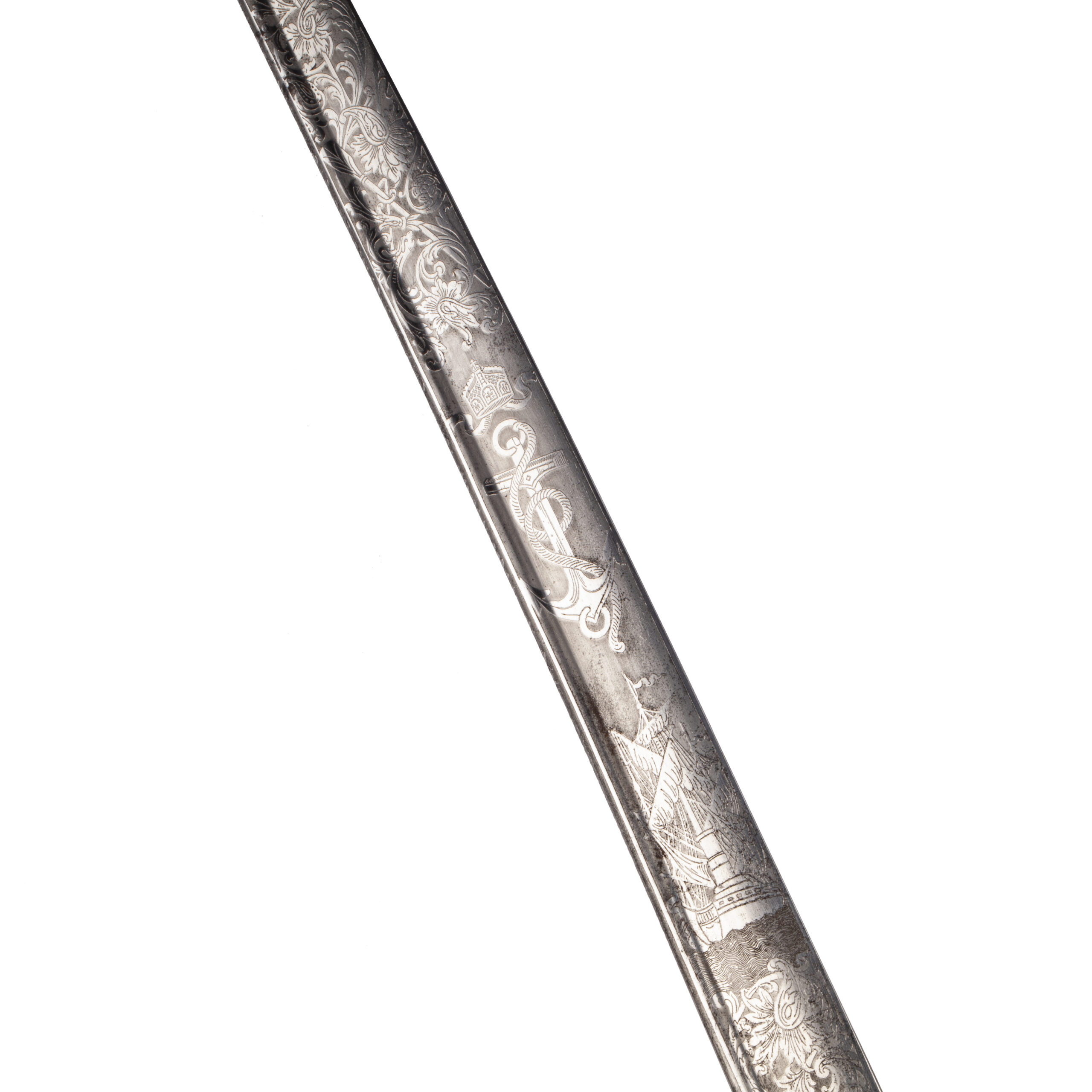 Lot 0236 <br/>Imperial German Naval Officer’s Sword with Damascus Blade <br/>Estimate: 10000-12000€ - Image 8