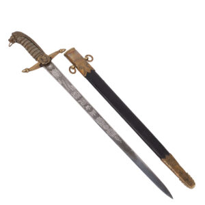 Lot 0245 <br/>British Midshipman Navy Dirk. 1880 Captain's Prize from H.M.S. "Warrior" <br/>Estimate: 1000-1300€