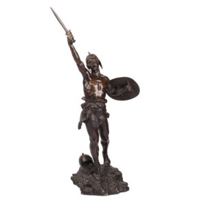 Lot 0024 <br/>Bronze Figure of Vercingetorix Triumphant Against the Romans by Henryk KOSSOWSKI II (1855-1921) <br/>Estimate: 2500-3000€
