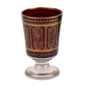 Lot 0100 <br/>Fine Ruby-Stained and Gilt Bohemian Glass Goblet, Late 19th–Early 20th Century <br/>Estimate: 120-150€