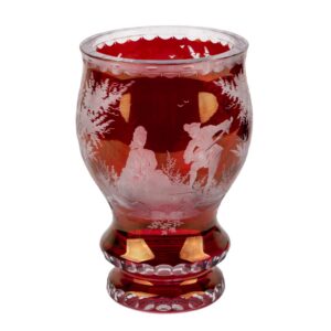 Lot 0105 <br/>Ruby Flashed and Wheel-Engraved Glass Beaker, Late 19th–Early 20th Century <br/>Estimate: 120-150€