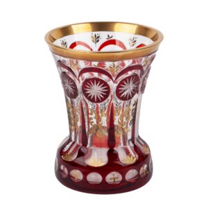 Lot 0109 <br/>Fine Ruby Cut and Gilt Glass Beaker, Late 19th–Early 20th Century <br/>Estimate: 120-150€
