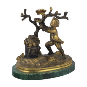 Lot 0010 <br/>Russian Ormolu and Malachite Pastoral Cabinet Bronze <br/>Estimate: 2500-3000€
