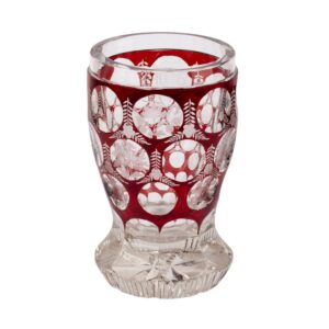 Lot 0111 <br/>Massive Ruby Cut and Engraved Glass Beaker with Floral Ornament, Late 19th–Early 20th Century <br/>Estimate: 80-90€