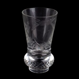 Lot 0118 <br/>Engraved Clear Glass Vase with Floral Motifs, Late 19th–Early 20th Century <br/>Estimate: 80-90€