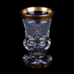 Lot 0119 <br/>Cut Clear Glass Goblet with Gilt Bands, Late 19th–Early 20th Century <br/>Estimate: 70-80€