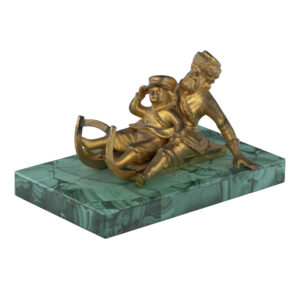 Lot 0011 <br/>Russian Ormolu and Malachite Model of a Muzhik and Boy Sledding
Paperweight <br/>Estimate: 1500-2000€