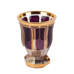 Lot 0122 <br/>Cut Clear Glass Goblet with Gilt Bands, Late 19th–Early 20th Century <br/>Estimate: 120-150€