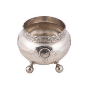 Lot 0172 <br/>Fabergé Silver Presentation Bowl Set with Russian Imperial Roubles, St Petersburg, 1896 <br/>Estimate: 15000-18000€