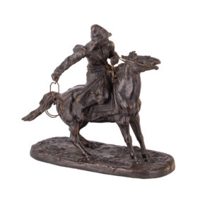 Lot 0017 <br/>Evgeny Lanceray. Russian bronze composition “Little Kyrgyz or Bashkir the herdsman” <br/>Estimate: 2000-3000€