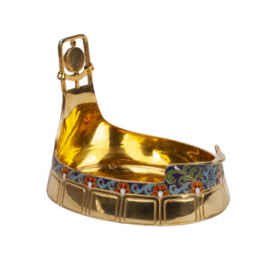 Lot 0187 <br/>Fabergé Rare Silver Kovsh in Historicist Style, Moscow, 1898–1908 <br/>Estimate: 6000-8000€