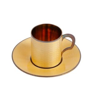 Lot 0198 <br/>Russian Silver-Gilt Vodka Cup with Saucer and Guilloché Enamel, Grachev Brothers, St Petersburg, 1908–1917 <br/>Estimate: 1500-1700€