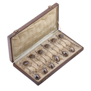 Lot 0219 <br/>Russian Silver-Gilt and Niello Tea Spoon Set with Moscow Kremlin Views <br/>Estimate: 1000-1200€