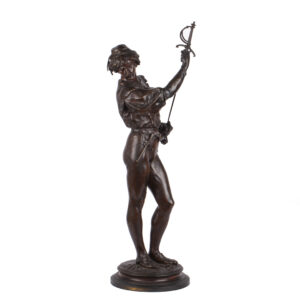 Lot 0024 <br/>Émile Louis Picault Bronze “The Fencer”, late 19th century <br/>Estimate: 2000-2500€