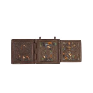 Lot 0273 <br/>Russian Enamelled Travel Triptych Icon, Late 19th Century <br/>Estimate: 150-200€