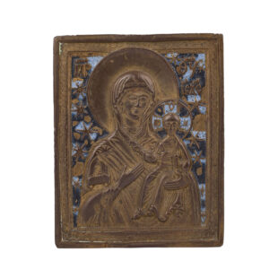 Lot 0274 <br/>A Russian brass and enamel icon of “Mother of God of Smolensk” <br/>Estimate: 200-250€