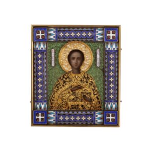 Lot 0275 <br/>Ovchinnikov. Exceptopnal Icon of Saint Martyr Panteleimon <br/>Estimate: 10000-15000€
