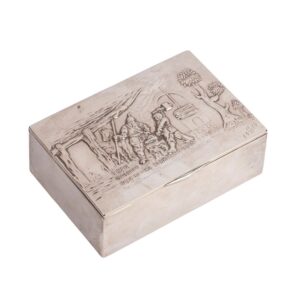 Lot 0035 <br/>Russian Silver-Gilt Cigar Box, Konstantin Skvortsov, Moscow, 1887–1908, Signed <br/>Estimate: 6000-7000€